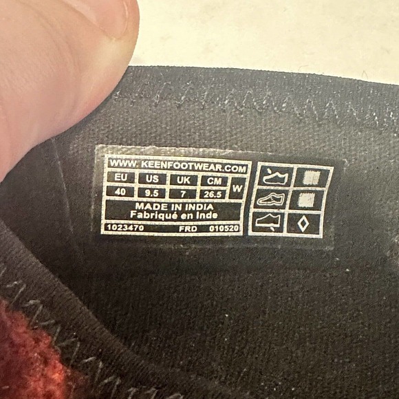 KEEN Sienna Wool Blend Red/Black Buffalo Plaid Mary Jane Flat Shoes Size 9.5 - Picture 6 of 6